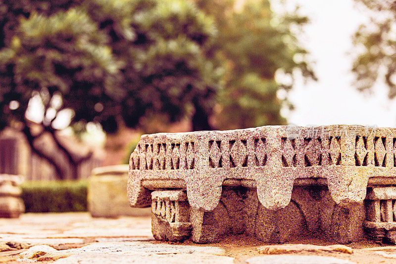 建筑细节在Qutub Minar，德里